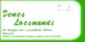 denes locsmandi business card