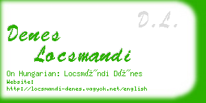 denes locsmandi business card